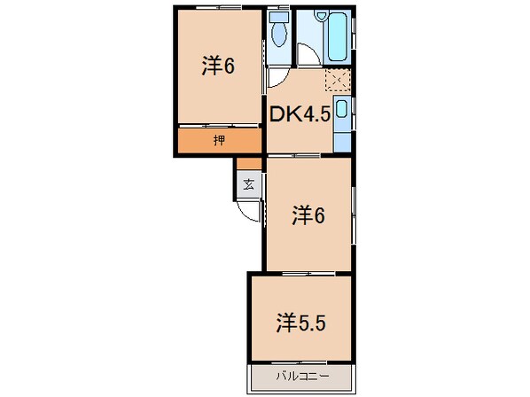 コーポやまきの物件間取画像